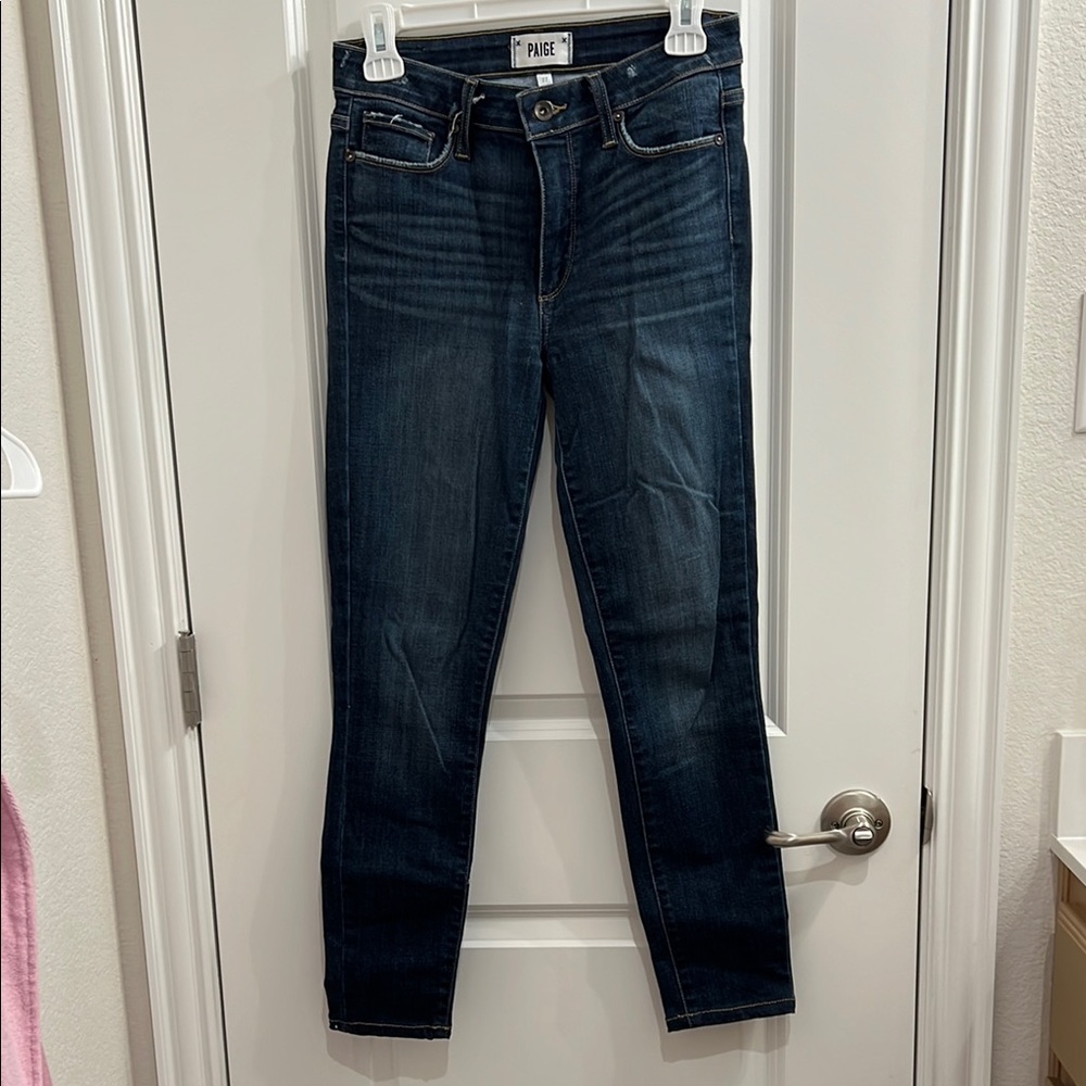 Paige Dark Wash Skinny Jeans - Picture 1 of 3